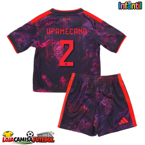 Camisa de Futebol Bayern Munich Dayot Upamecano #2 Equipamento Alternativo Infantil 2026-27 Manga Curta (+ Calças curtas)